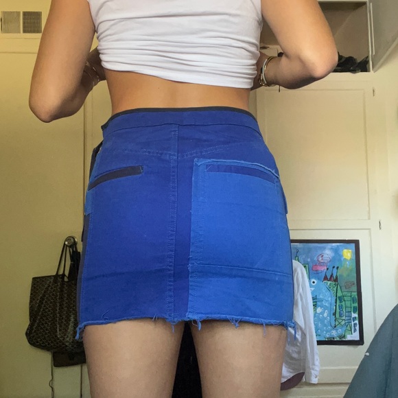 Zadig and Voltaire blue patchwork ‘Janis grunge’ mini skirt XS size 2 designer - Picture 4 of 5